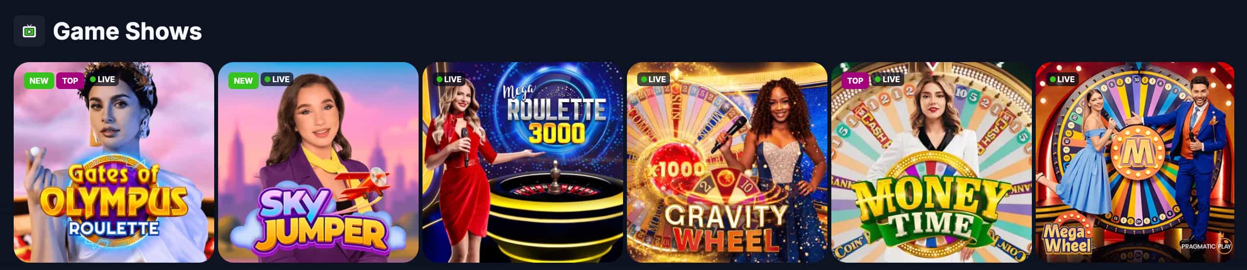 Breakdown of the Bets.io catalogue across slots, live dealer, table games and crash formats